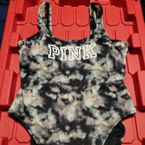 Gray Marbled Pink Active Swimsuit,  XL